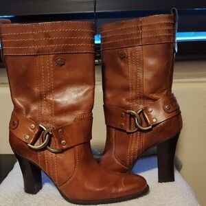 Harley-Davidson Tan Leather Heeled Boots